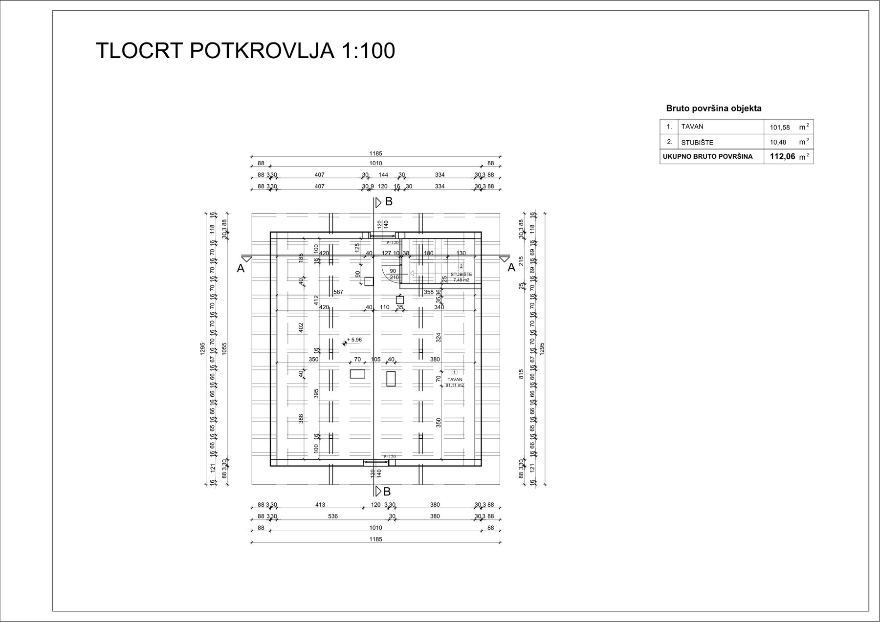 Tlocrt potkrovlja